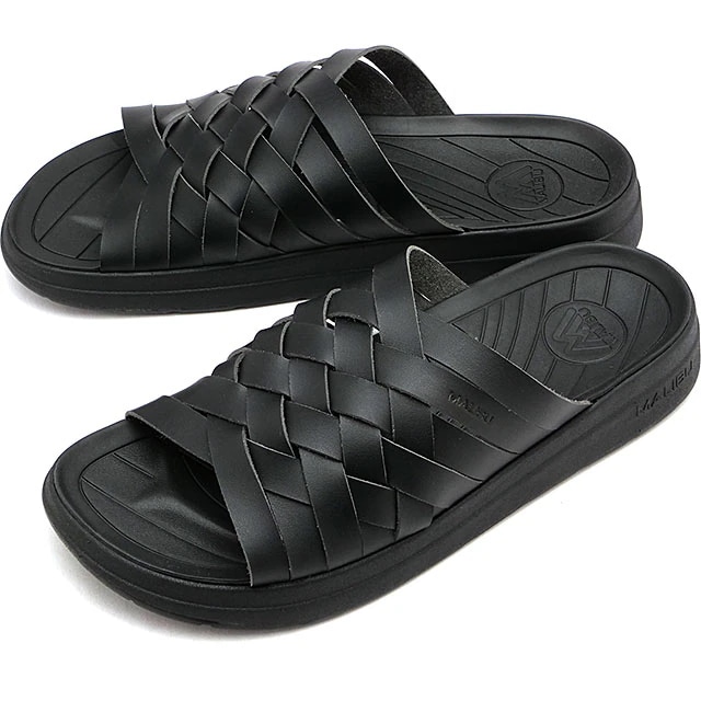 メンズ サンダル ズマ [MS020001] スライドサンダル ヴィーガンレザー BLACK/BLACK 正規取扱店