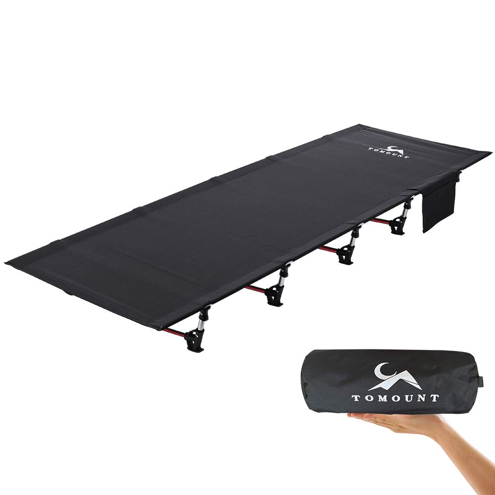 TOMOUNT アウトドアベッド キャンプコット 折りたたみ ベッド 軽量 耐荷重150kg 簡易ベッド コンパクト 防水 通気性 防災 収納ケース付き