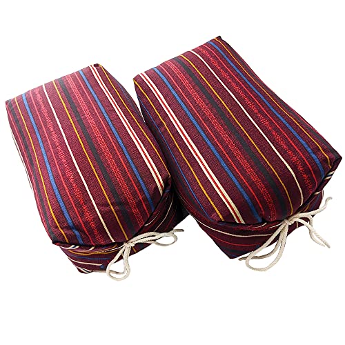 [MIKA&MAYA] 2個セット 枕 安眠 そば殻 日本製 硬い 高め 高さ 調整 国産 低め 旅行 快眠 熟睡 首 頭 肩 固め (レッド 2個セット)