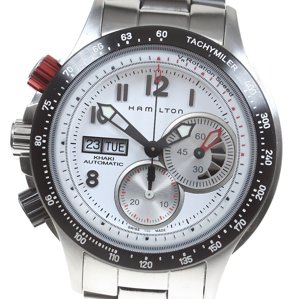 ハミルトン HAMILTON H717260 カーキ タキマイラー クロノグラフ 自動巻き メンズ 良品 箱・保証書付き_784427【中古】