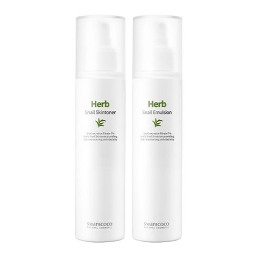 ハーブ スネイル 基礎セット トナー 120ml + エマルジョン 120ml (鎮静/弾力/保湿/栄養供給/活力/しわ防止)