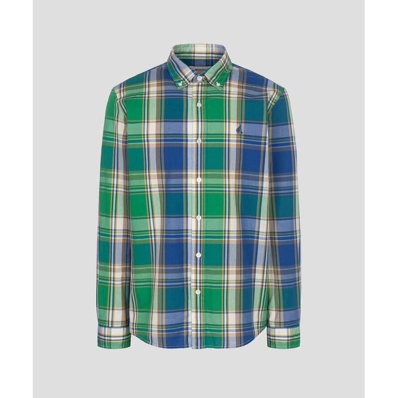 BEANPOLE MEN マドラスチェックシャツ - グリーン BC6564C34M 406211