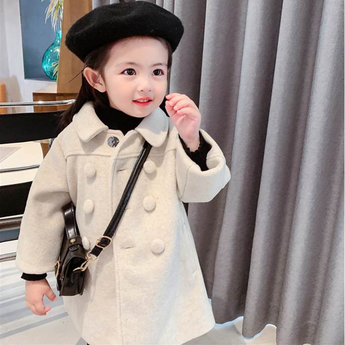 【新品追加】 子供コート キッズコート ラシャコート 女の子 子供 キッズ ベビー 子供服 ボタン 秋冬 アウター 韓国風 厚手 防寒 保温 フォーマル 暖かい ファッション おしゃれ かわいい 2色