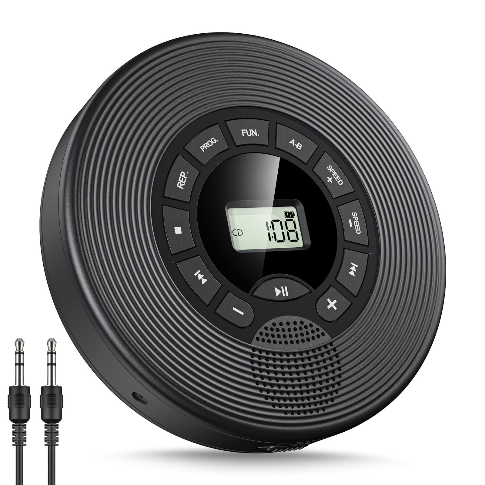 韓国ファッション CDプレーヤー ポータブル Bluetooth5.1 スピーカー内蔵 1500mAh充電池 CDプレイヤー 多機 CD/USB/Bluetooth/AUXなどに対応 PROG再生 記