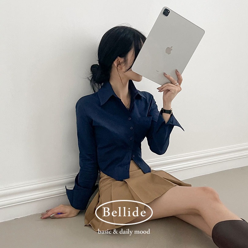 [BELLIDE MADE] テンションスリムフィット長袖シャツ bs1107