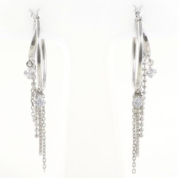 K10 10金 WG ホワイトゴールド ピアス ジルコニア 総重量約1.3g ジュエリー 中古