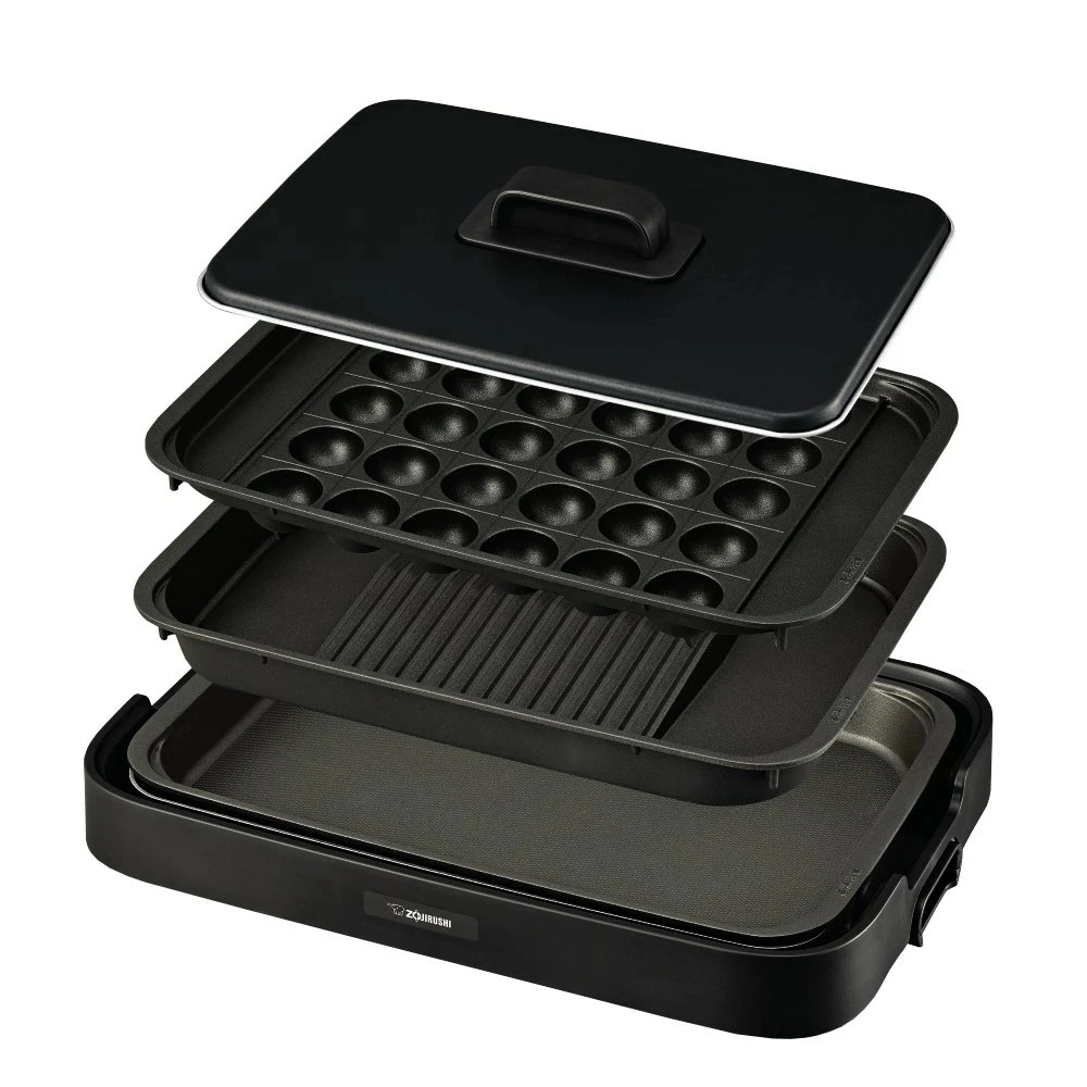 象印 ホットプレート やきやき 深型プレートタイプ プレート3枚付き ブラック EA-KJ30-BA たこ焼き