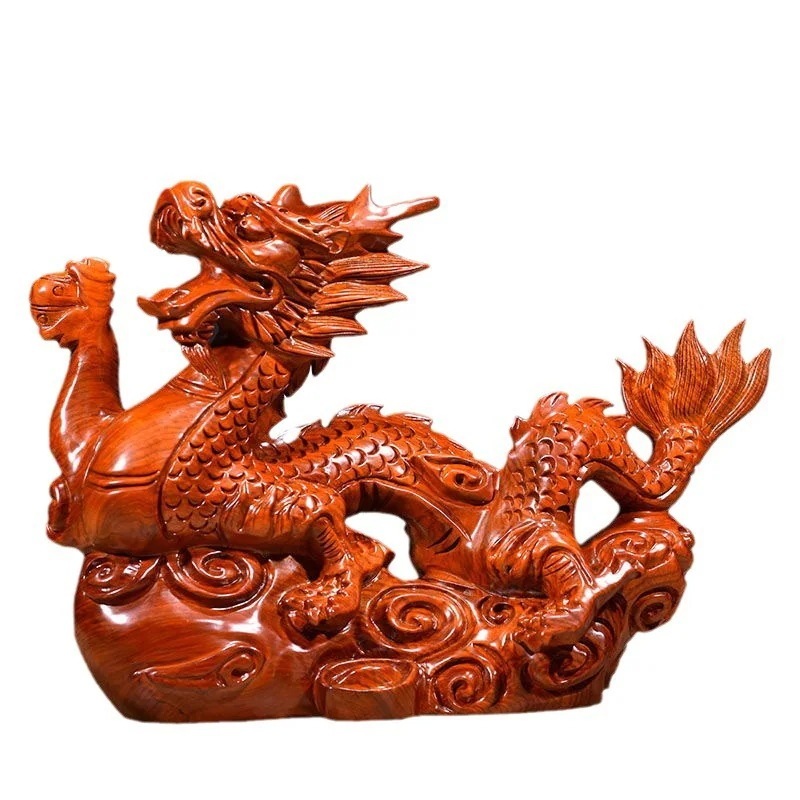 大好評 中国風 龍 神龍 木彫り 置物 風水 開運 高級天然ツゲ木彫り 干支 龍 置物 車載置物 木材 彫刻 動物 彫像 新年 龍 装飾品 家庭用 オフィス用 テーブル用 装飾用 （12CM）