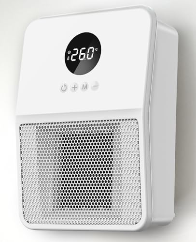 ヒーター 壁掛け セラミックヒーター 電気ファンヒーター 【 壁掛け式 ・2秒速暖・3way使用】 暖房器具 大風量 電気ストーブ ファンヒーター 3段階調整 800W/1200W ディスプレイ表示 7,319円