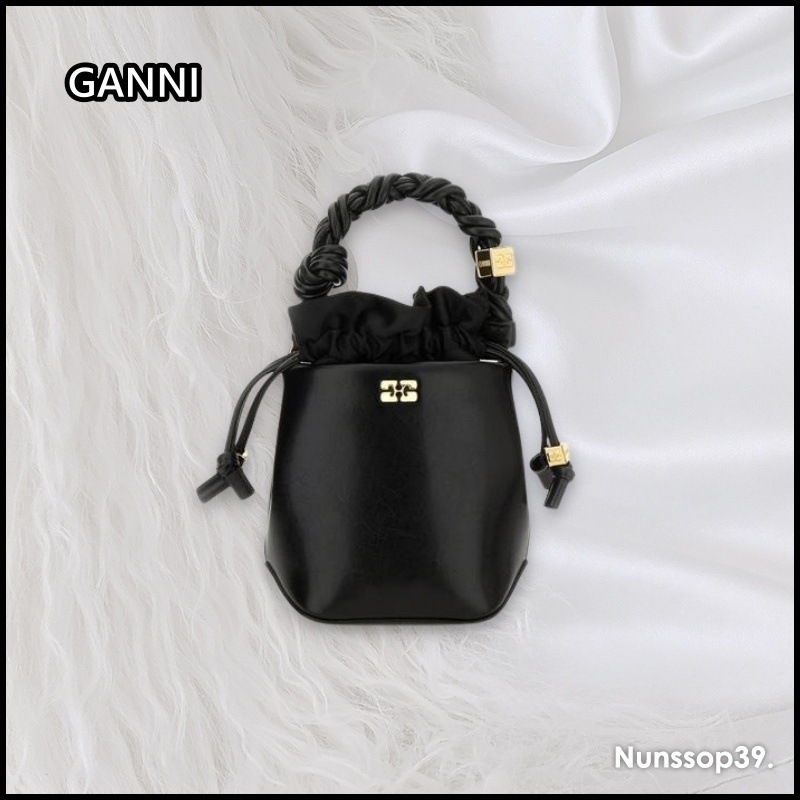 GANNI CRINKLE OLEATEX MINI GANNI BOU BUCKET BAG