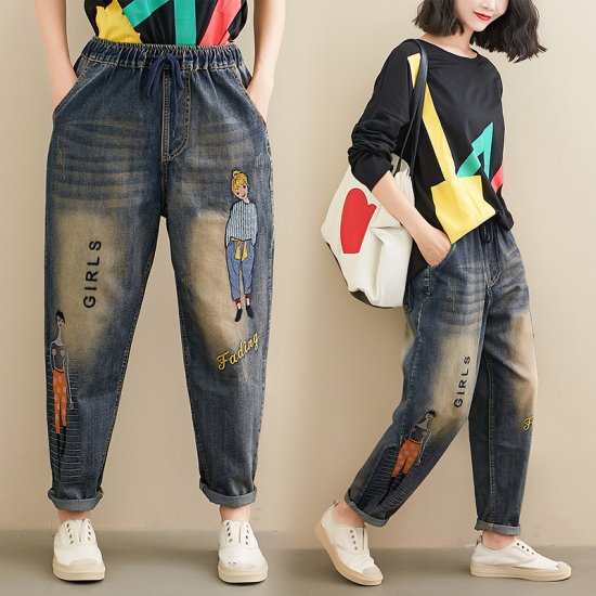 デニムパンツ パンツ レディース ボトムス かわいい ガールズ 刺繍入り ウォッシュデニム クロップドパンツ ジーンズ 大きいサイズ 春新作 春 春色 春服 春sale デニムパンツ パンツ