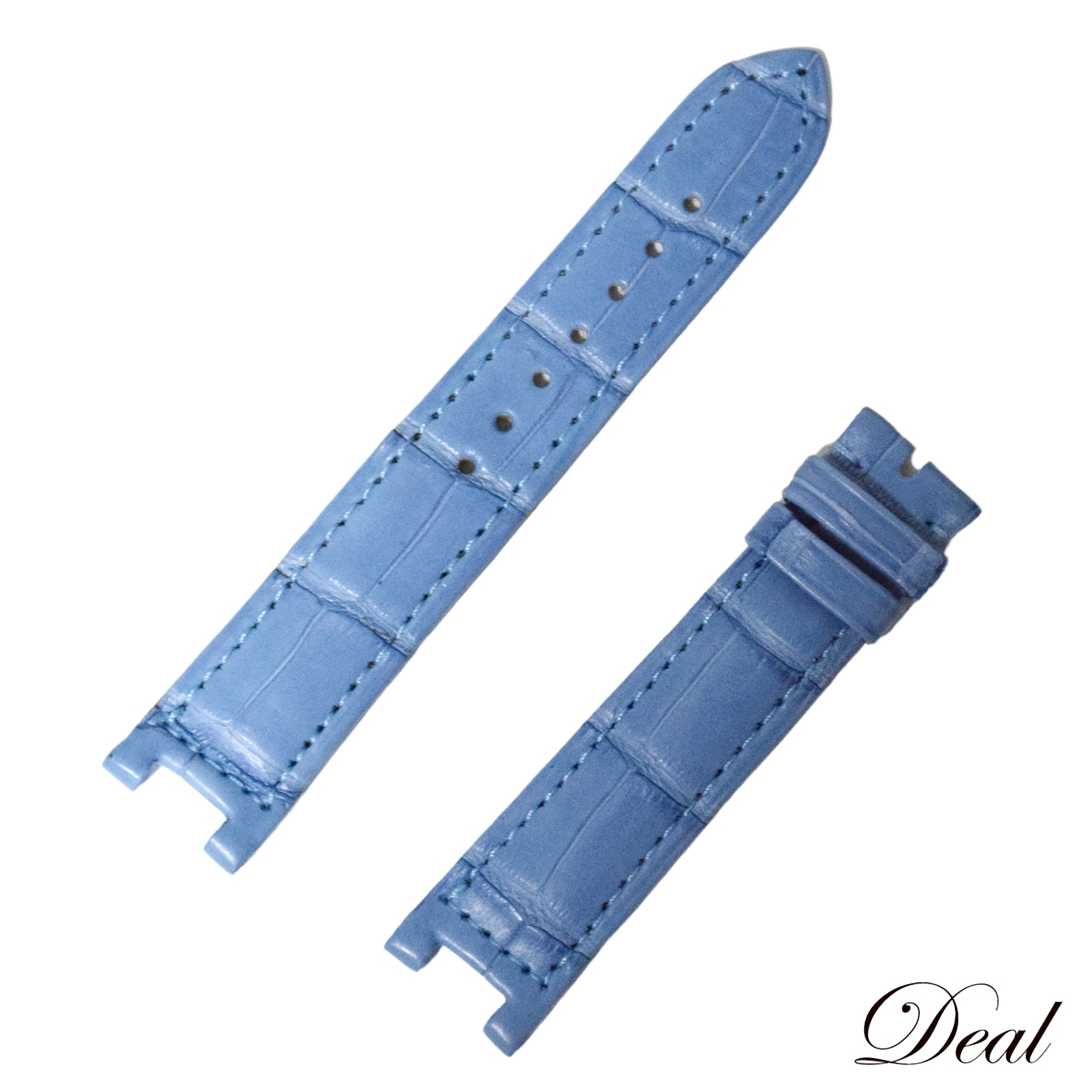 未使用 保管品 カルティエ 純正 クロコ レザーベルト パシャ ブルー レディース 時計ベルト