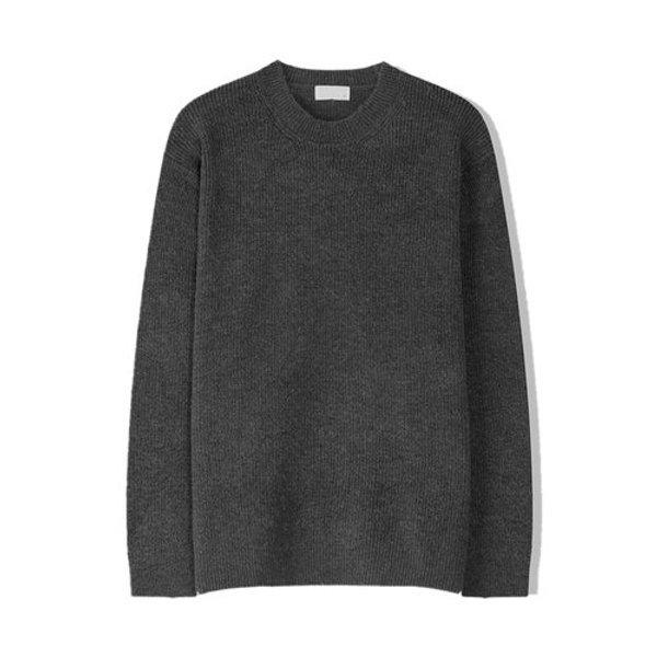 メンズ ゴスパン ピレン ウォッシャブル ウール ラウンド ニットT SG-KN-Q041-チャコール 7,927円