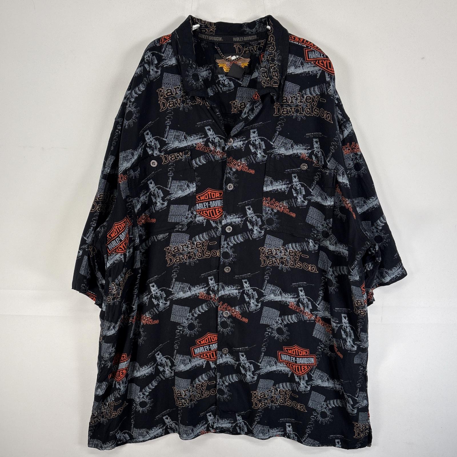 古着 半袖シャツ メタルボタン 大きいサイズ 企業 バイク モーターカルチャー XXL ネイビー 総柄 メンズ 8,151円