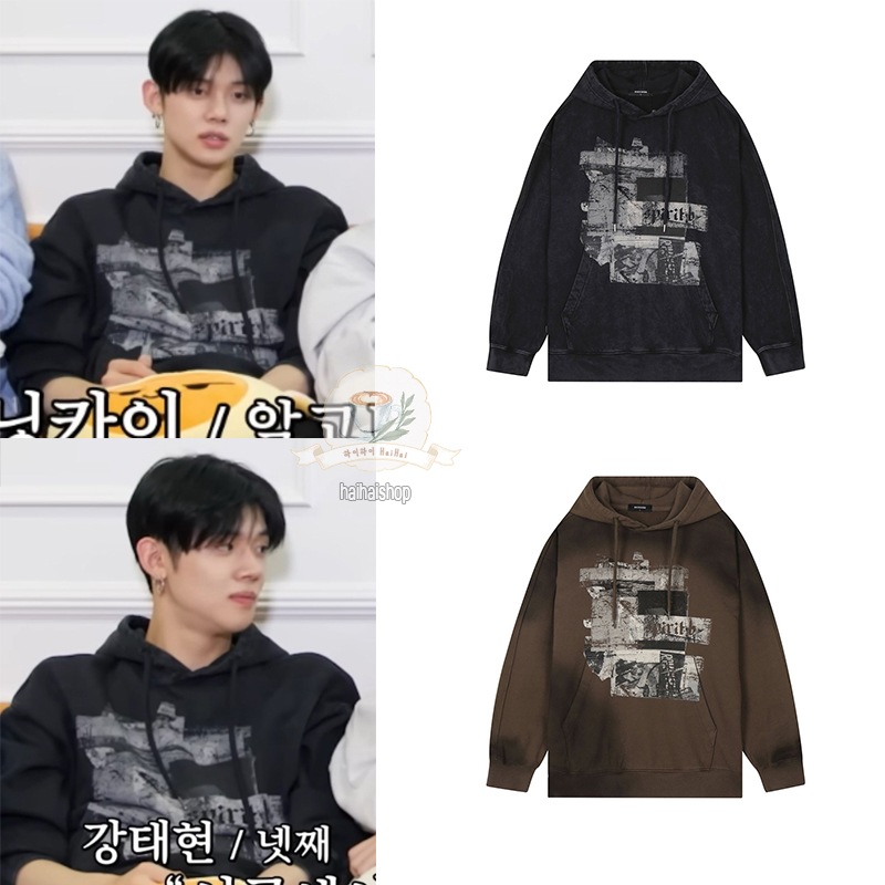 [TXT ヨンジュン着用] 3段ミニフレンチテリー グラフィック フード TS