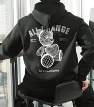 WMDグラフィックベアー裏起毛フード付きスウェットシャツ