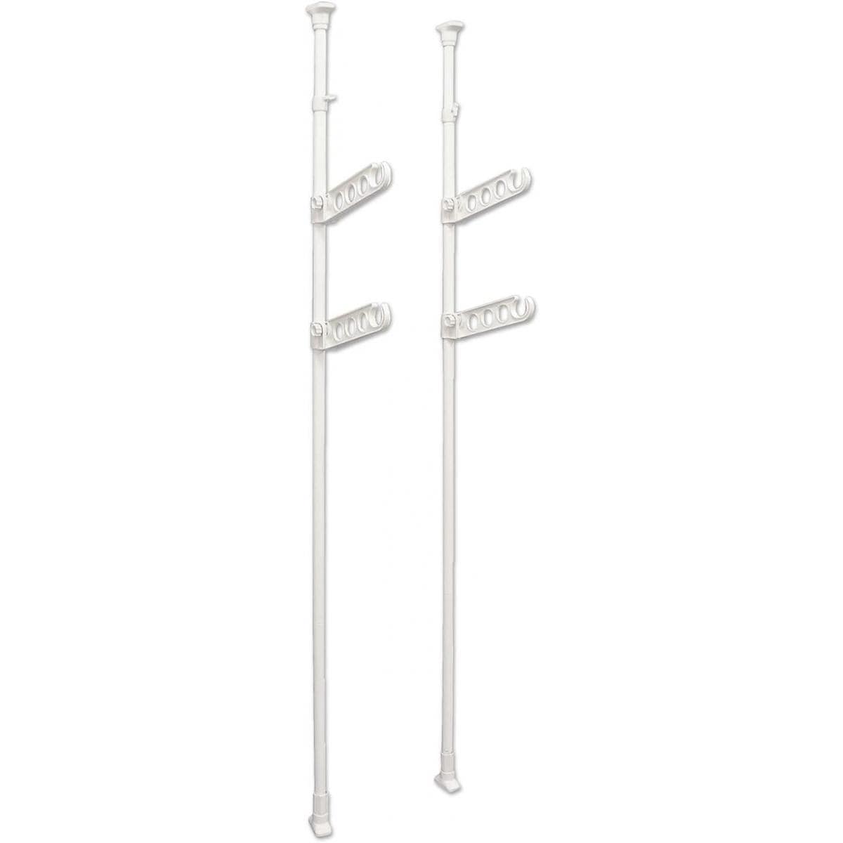平安伸銅 突っ張り室内物干し竿受け 2段 ホワイト 耐荷重10kgx2 高さ175～275cm TMH-62