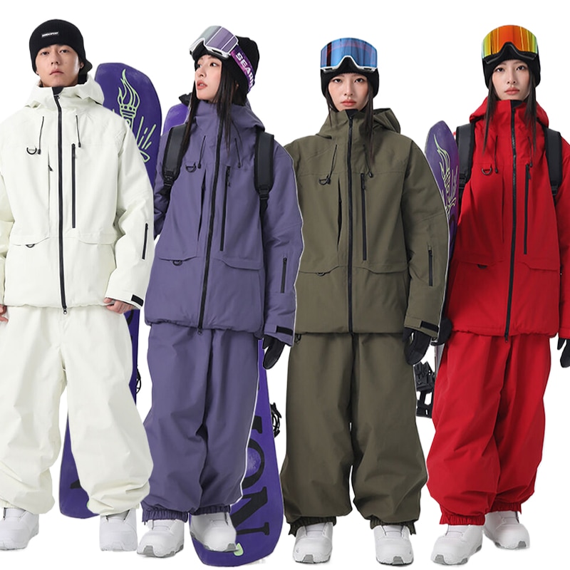 2025-2026NEW スノーボードウェア 4COLOR 上下セット スノーボードパンツ メンズ レディース ジャケット スキーウェア スノーボードウェア