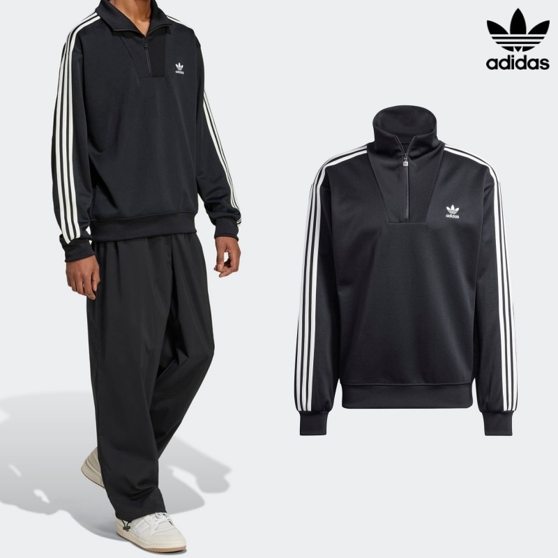 [ADIDAS] アディダス アディカラー ファンネルネックトラックトップ / BLACK