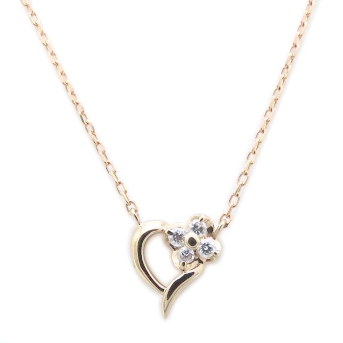 ハート ネックレス ダイヤモンド K18PG ピンクゴールド/294192【中古】