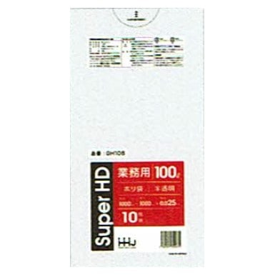 ポリ袋 100L　HDPE 0.025×1000×1000mm 半透明 10枚×40冊（400枚） GH105【取り寄せ商品・即納不可・代引き不可・返品不可】