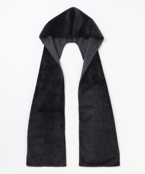 [最安値挑戦]ストール エコミンクフード付き ストール レディース