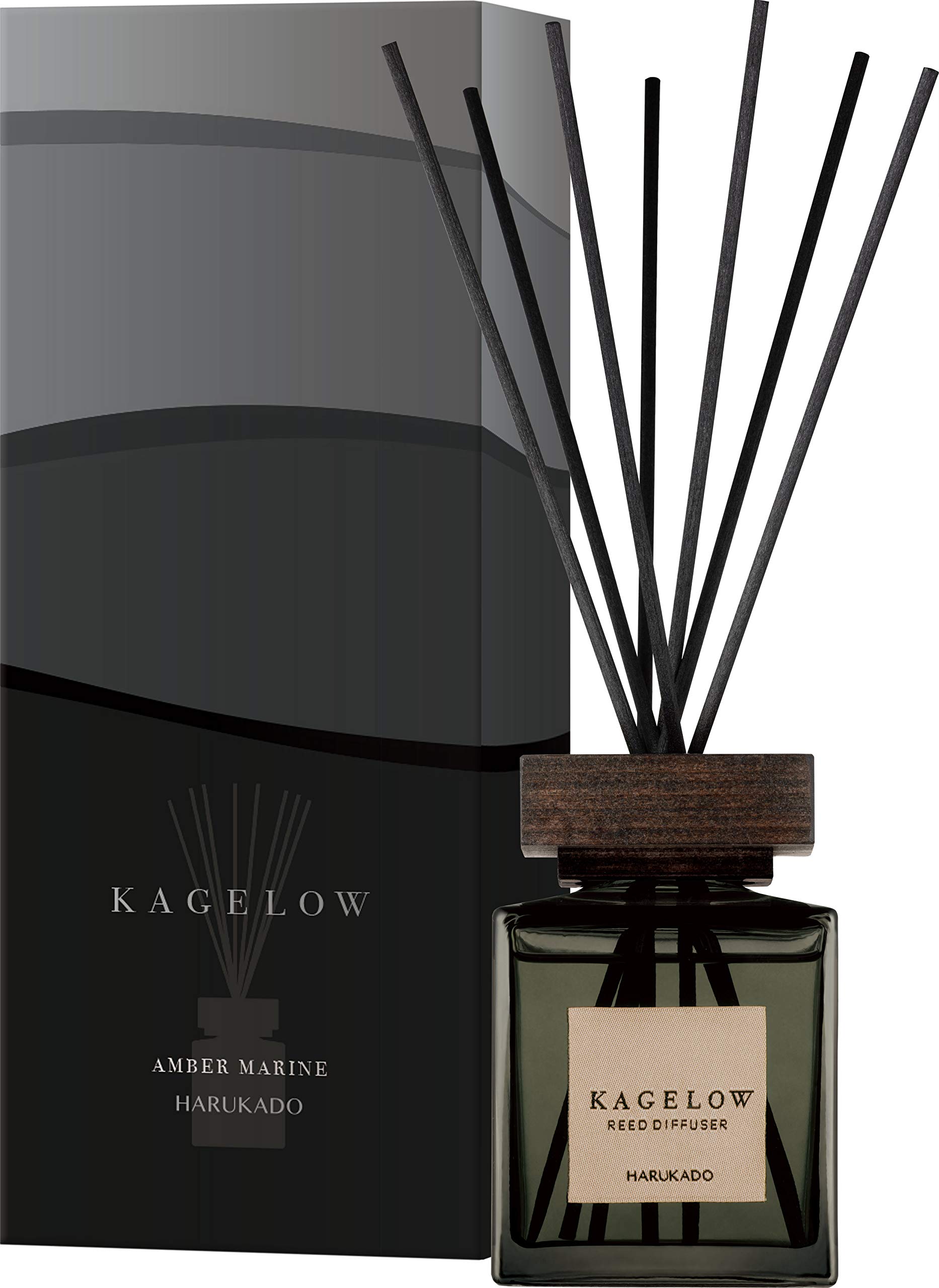 晴香堂(HARUKADO) リードディフューザー KAGELOW カゲロウ Amber Marine アンバーマリン 6258 280m スティック 日本製 ボトル