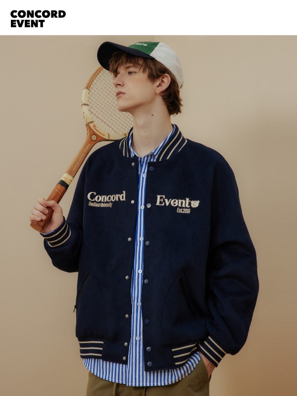 ConE 2025 野球ユニフォーム アメリカンレトロ 男女兼用 カップル ベーシック 刺繍 カジュアル 万能ジャケット