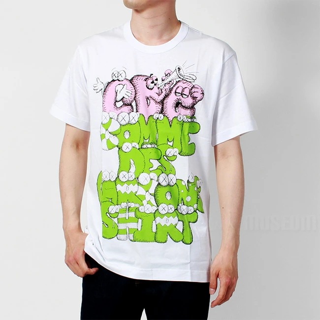 【売り切り御免!】 コムデギャルソン KAWS GARCONS des COMME カウズ FH-T004 WHITE コットン カットソー 半袖 Tシャツ メンズ カットソー 【売り切り御免!】 コムデギャルソン KAWS GARCONS des COMME カウズ FH-T004 WHITE コットン カットソー 半袖 Tシャツ メンズ カットソー