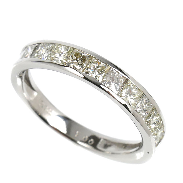 Pt900プラチナ ハーフエタニティ リング・指輪 ダイヤモンド1.00ct 12号 4.0g レディース 中古