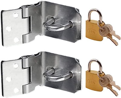 Qoo10] ドア ラッチ 鍵 4点セット 南京錠 付 : ガーデニング