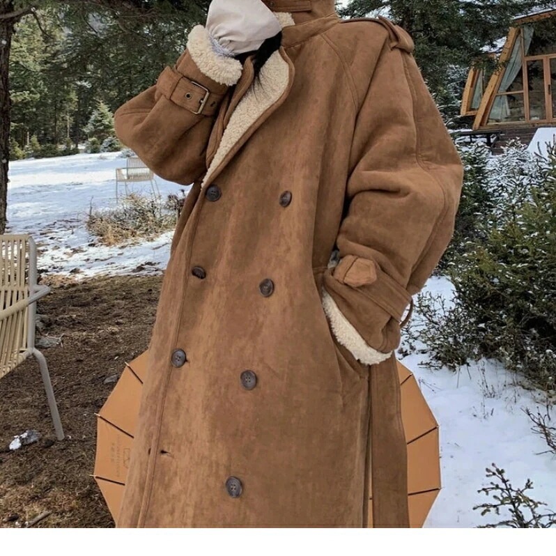 中綿トップス 中綿コート 鹿皮ジャケット セミロング 暖かい 防寒 シンプル ラムズウール カジュアル 裏起毛ファッション 厚手ダウン混綿ジャケット 24
