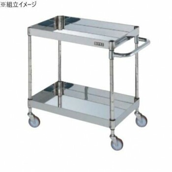 サカエ ステンレスCSパールワゴン H600mm 棚板2段 スチール CSP4-6062NU