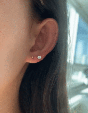 14k ロア ワンタッチリングピアス