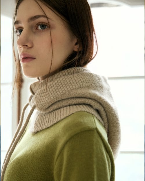 ROUNDTRICOT Accentuated Knitwear Baraklava - Sand