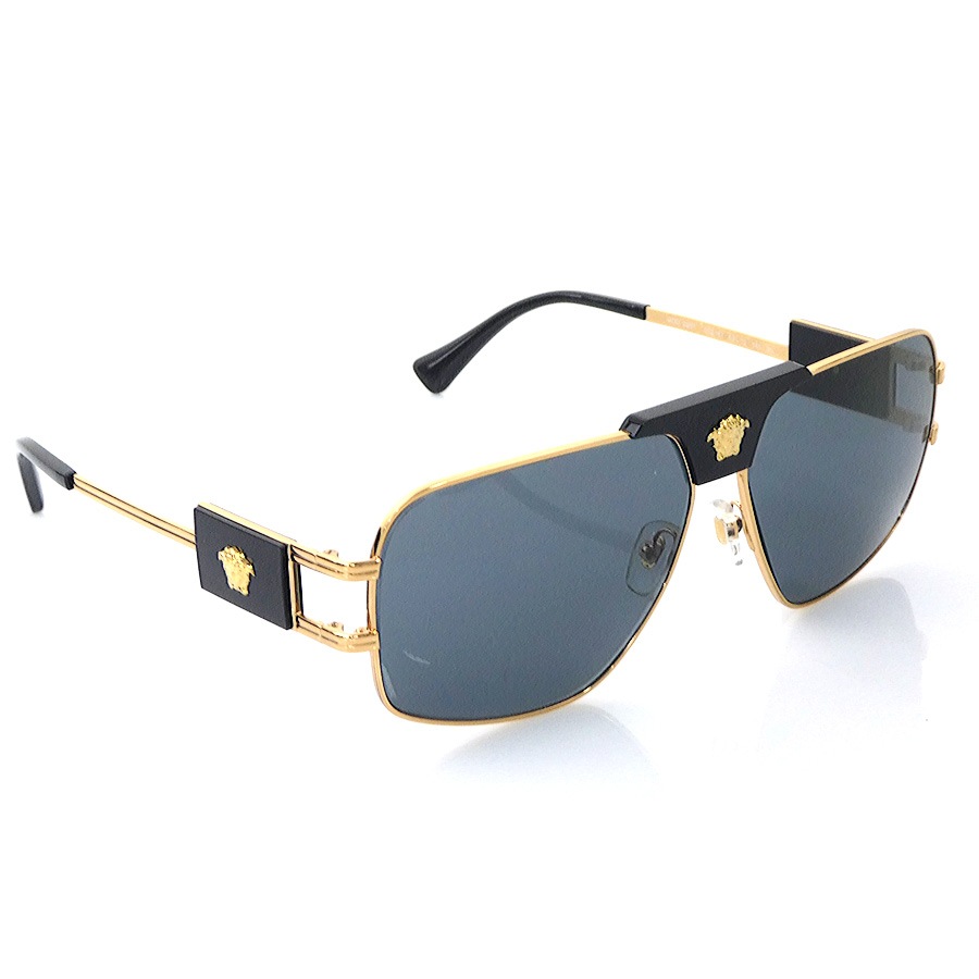 ヴェルサーチ VERSACE サングラス メタル ブラック/ゴールド ユニセックス h32163k