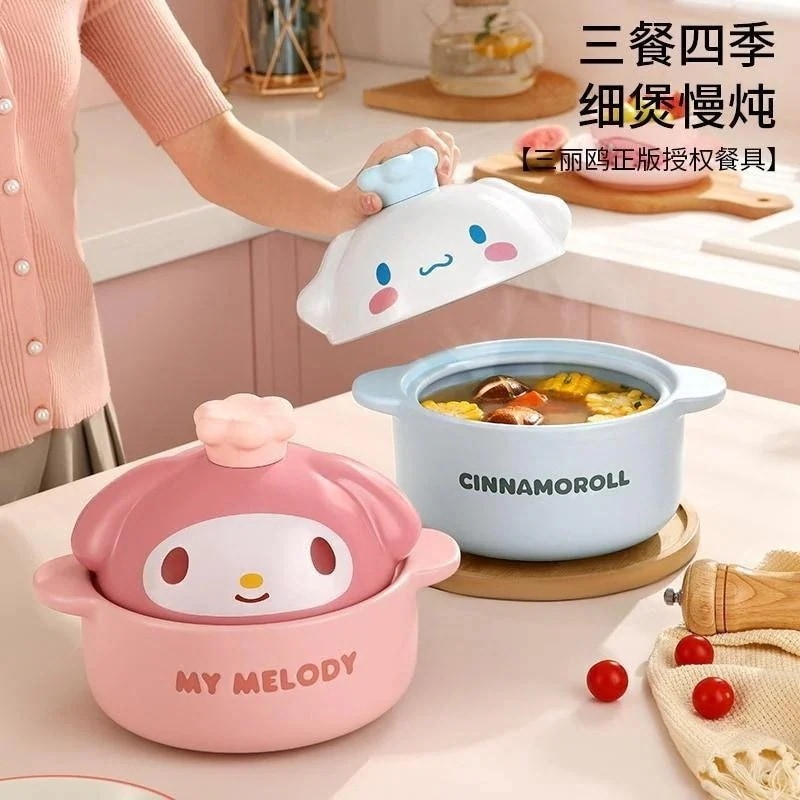 イケメン家庭用 キャセロール ガーリーハート 陶器鍋 高温耐性 シポット 陶器 ガスコンロ 080サンリオ