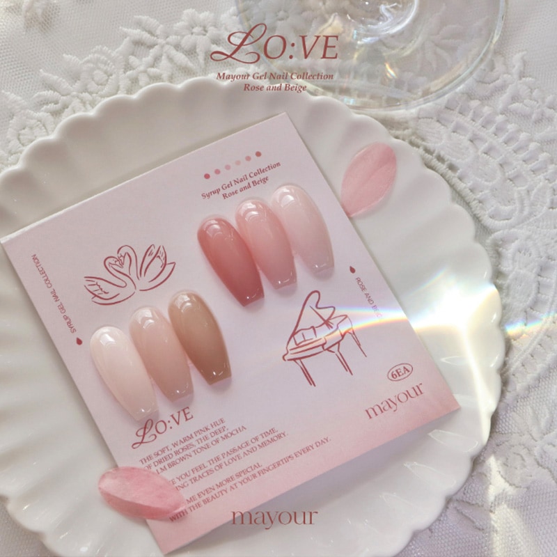 [mayour] 【LO:VE】 Syrup gel - 6色 セット / Rose and Beige / 春のネイル / MS175~MS180 【3月20日以降の出庫】