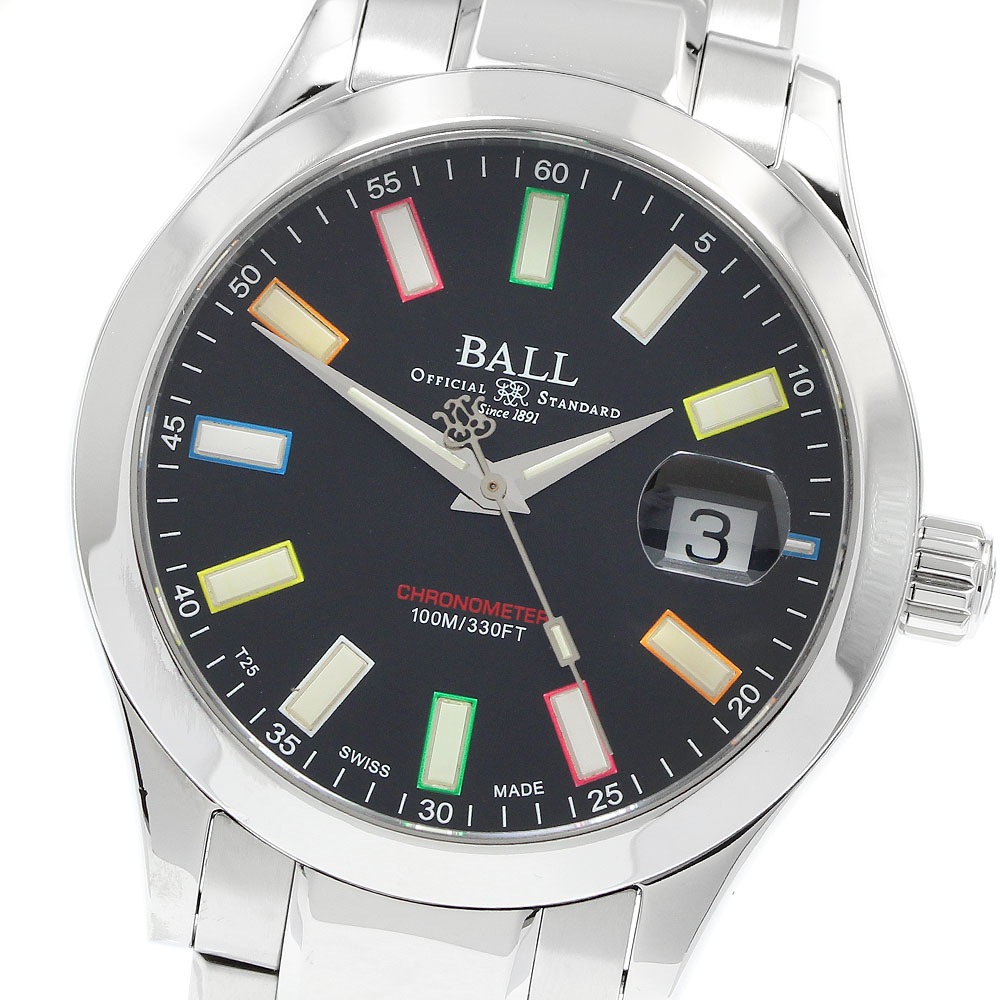 ボールウォッチ BALLWATCH NM2026C-S33CJ-BK エンジニア3 マーベライト レインボー デイト 自動巻き メンズ 良品 箱・保証書付き_938901【中古】