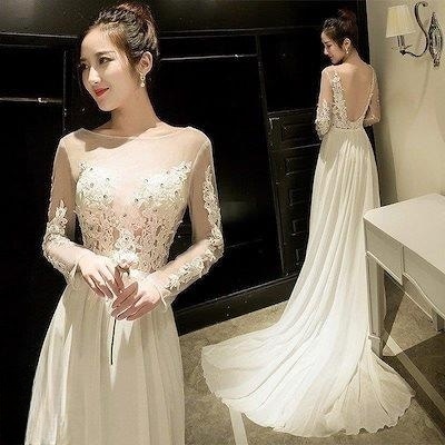 ウエディングドレス aライン 白 レース ボレル 安い ウェディングドレス 花嫁 結婚式 パーティードレス