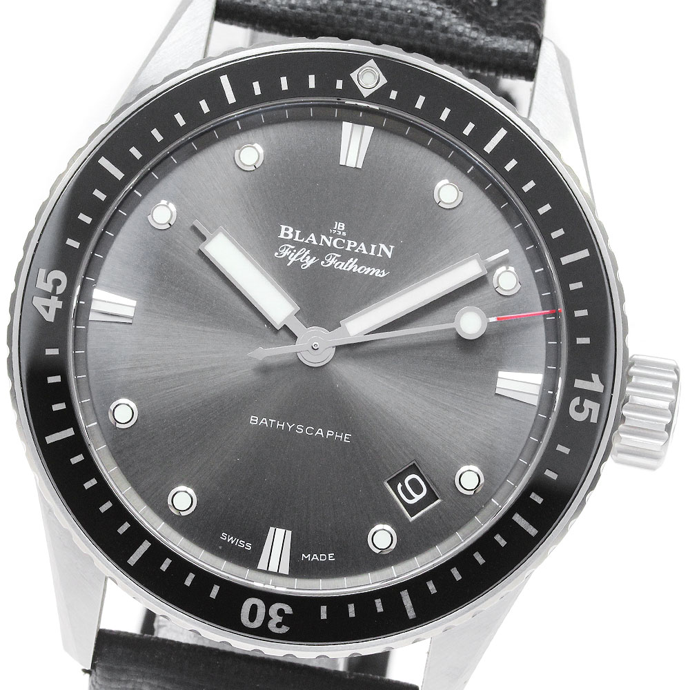 ブランパン Blancpain 5000-1110-B52A フィフティ ファゾムス バチスカーフ デイト 自動巻き メンズ 保証書付き_829638【中古】