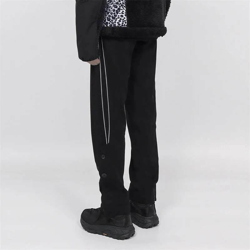 メンズズボン 黒ズボン パンツ スーツパンツ レフレックティブ カジュアルパンツ 質感 男女兼用