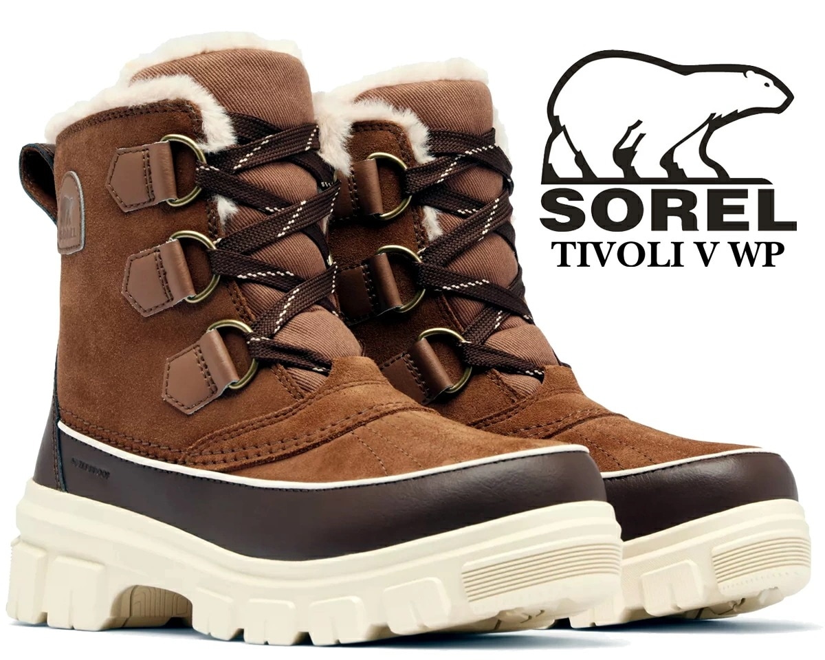 ティボリ5　ウォータープルーフ ベルベットタン タバコ ブラウン ブーツ 保温 防水 nl5113-242