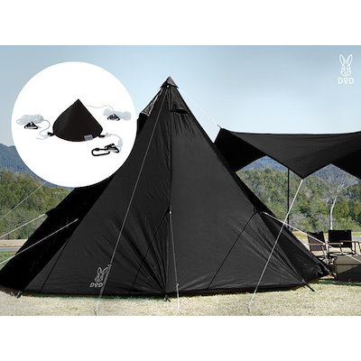 他サイト： DOD テント トンガリハット TG1-768-BK dod アウトドア キャンプ ワンポールテントの商品画像