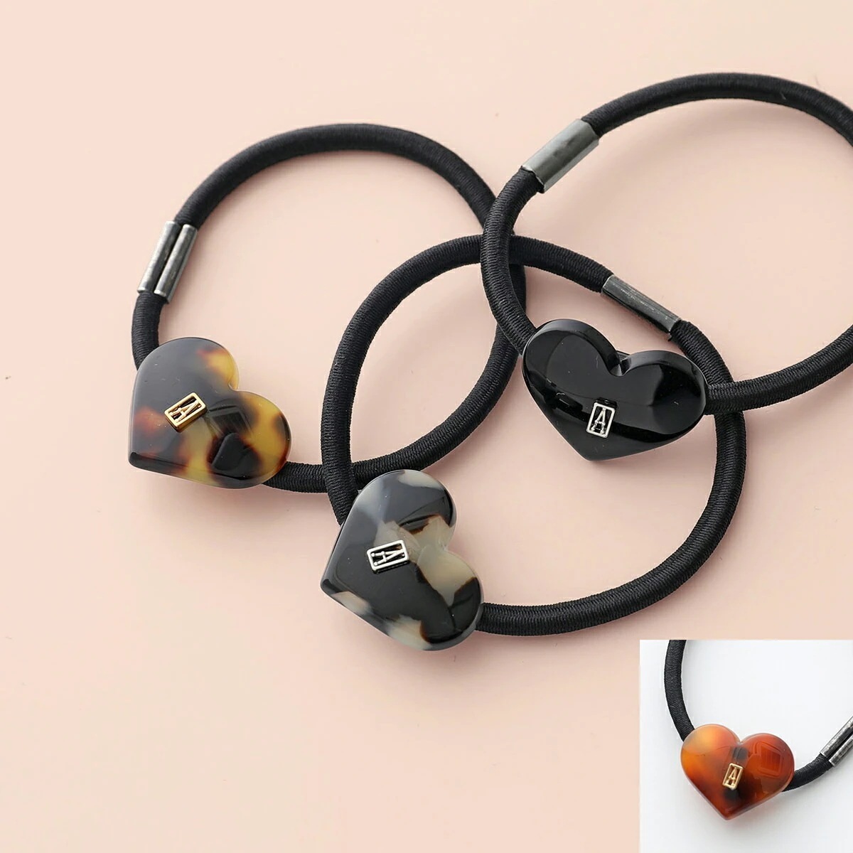 ALEXANDRE DE PARIS アレクサンドル ドゥ パリ ヘアゴム APY-18097-02 レディース ハート ヘアアクセサリー 髪留め カラー4色