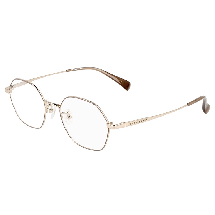 レディース メガネ lo2525lbj 733 眼鏡 ジャパンフィットモデル 女性用 かわいい おしゃれ ヘキサゴン 多角形 型 チタン titanium ゴールド カラー フレーム