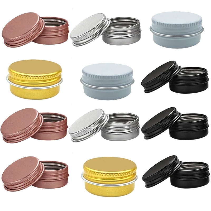 クリーム,ネイルキャンドル,化粧品容器,詰め替え可能な容器,お茶の缶,金属製ボックス,5g, 10g, 5個に適しています