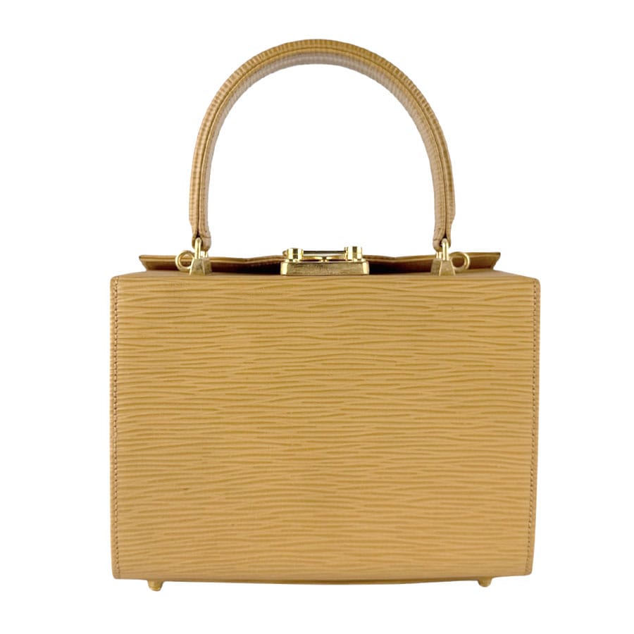 フェンディ FENDI ハンドバッグ レザー ベージュ ゴールド レディース z9906