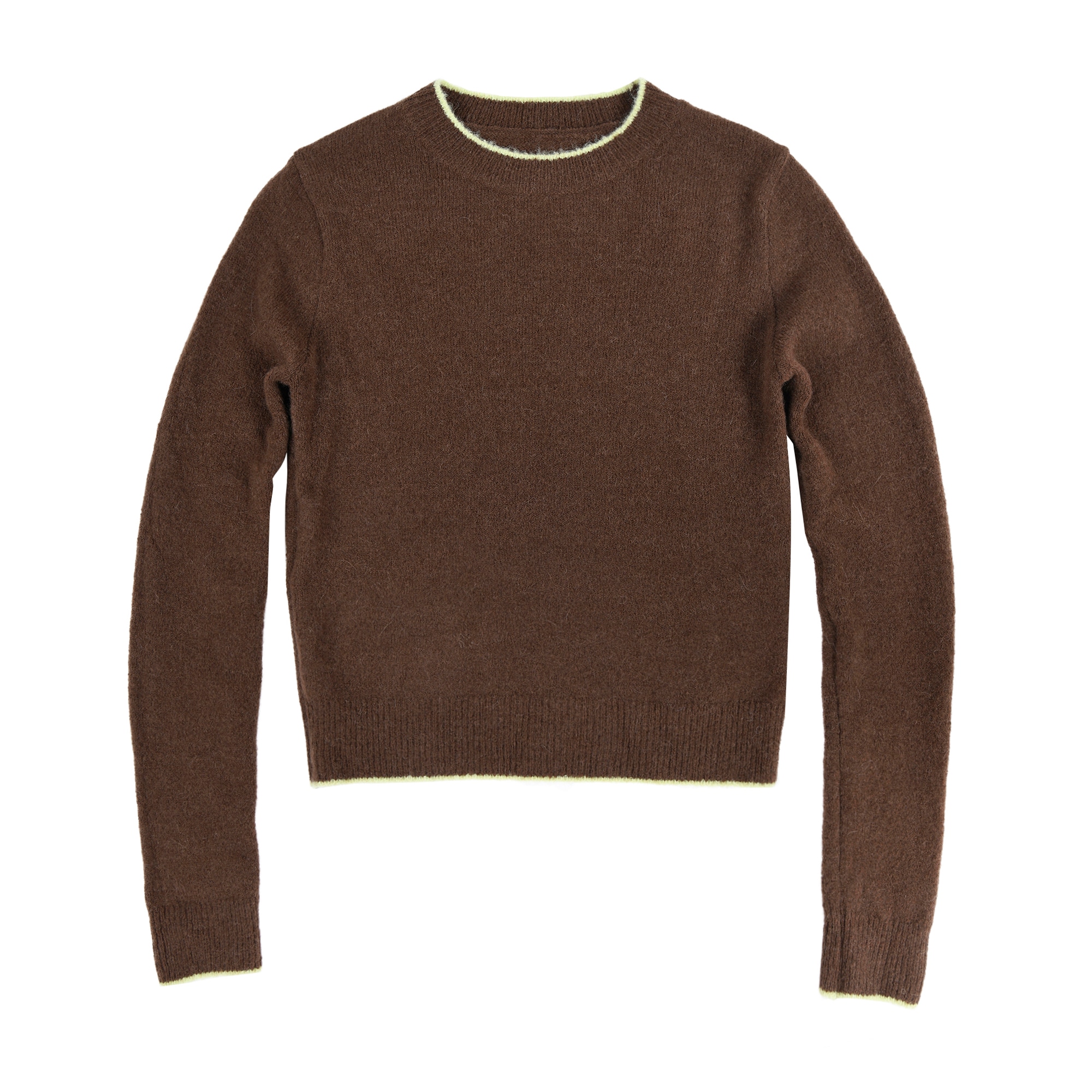 【aeae】 ALPACA COLOR RIB INSIDE-OUT KNIT : BROWN