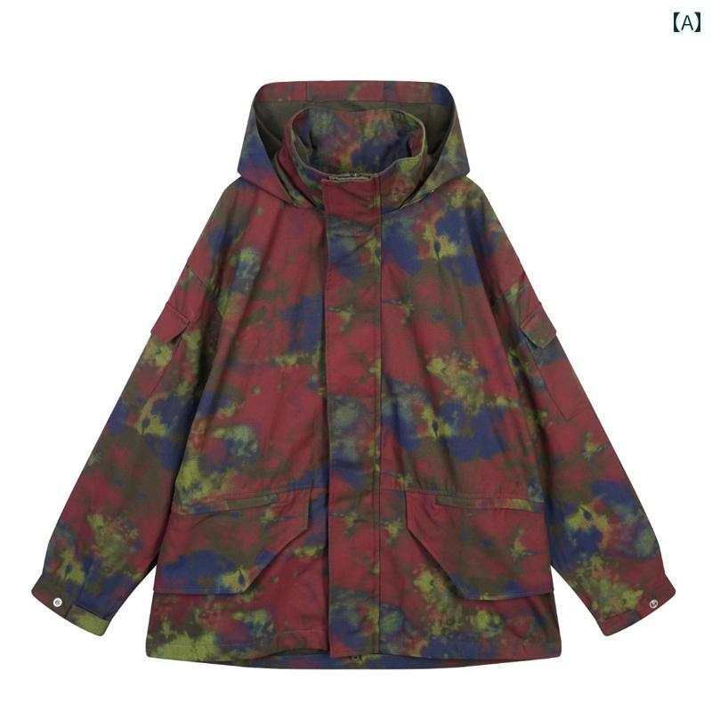 アウター メンズ カジュアル おしゃれ トレンディ 迷彩 フード ジャケット 秋冬 ジャケット ストリート ヒップ ホップ